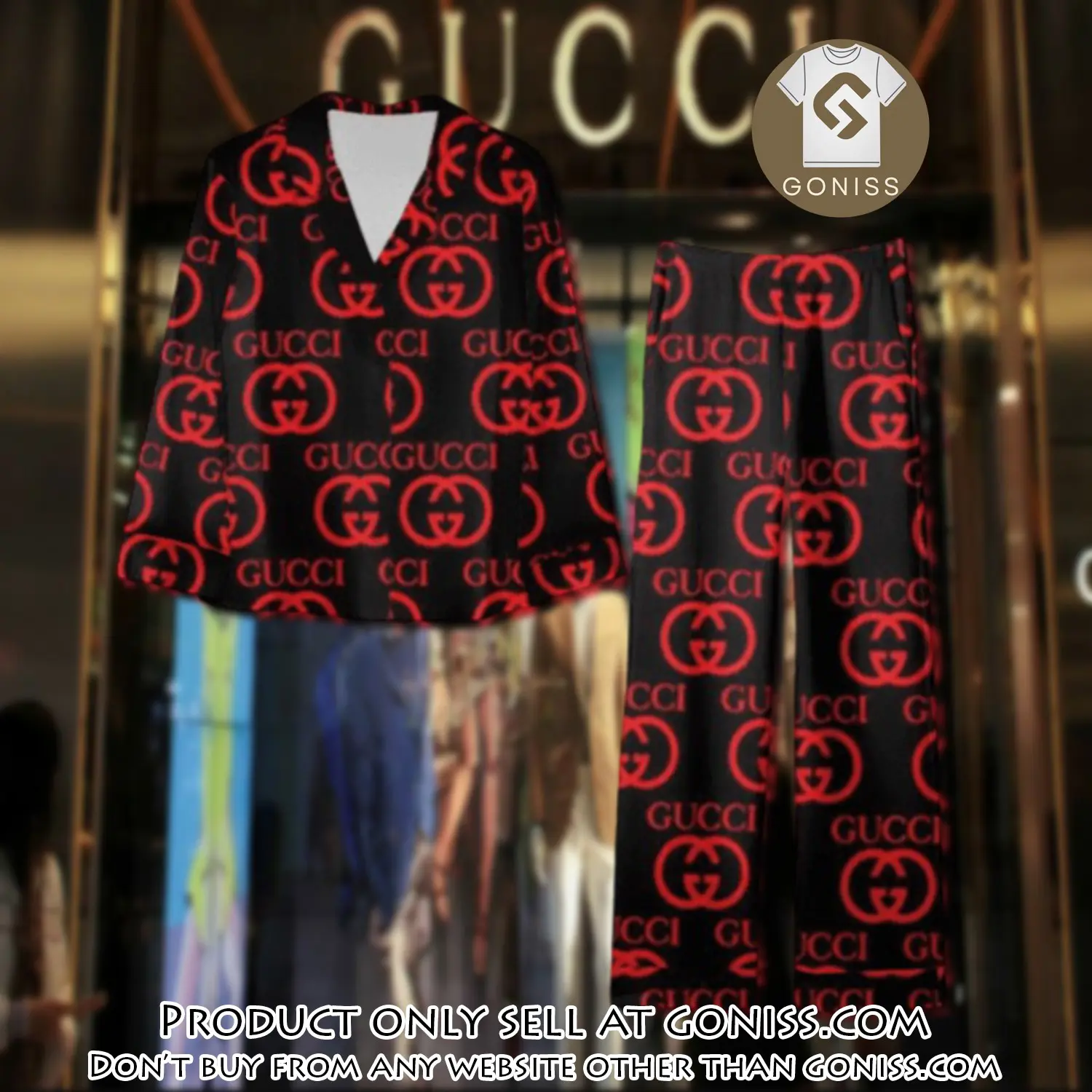 Trending luxury gc satin pajama set pjs1063 gn1220268